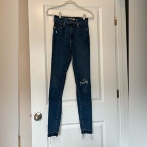 Levi's Mile High Super Skinny Women's Blue Distressed Jeans 26 X 30
